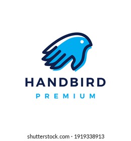 hand bird logo vector icon illustration