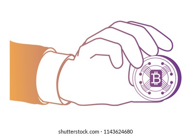 hand with bitcoin design