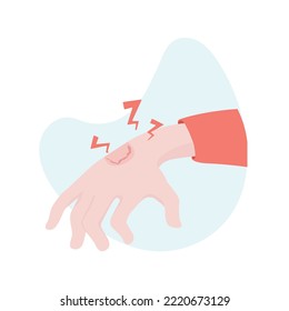 hand bits from dog in street