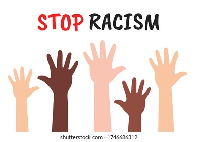 The hand of a black American raised to stop violent acts against a foreigner
