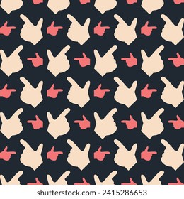 Hand black background trendy repeating colorful pattern vector illustration