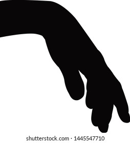 a hand black color silhouette vector