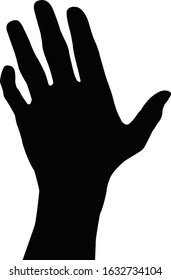 Hand Black Color Silhouette Vector Stock Vector (Royalty Free ...