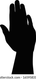 a hand black color silhouette vector