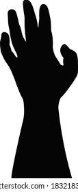 a hand black color silhouette vector
