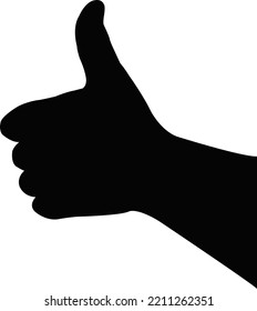 a hand black color silhouette vector