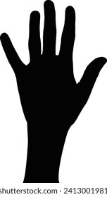 un vector de silueta de color negro de mano