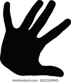 a hand black color silhouette vector