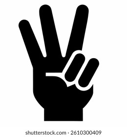 Hand black icon vector on white background.