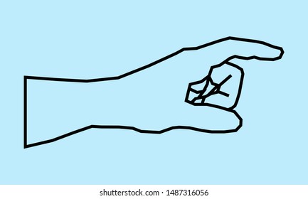 
The hand is black line drawing.
Pointing.