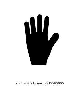 Hand black silhouette. Single glove vector illustration. Icon, sign, symbol