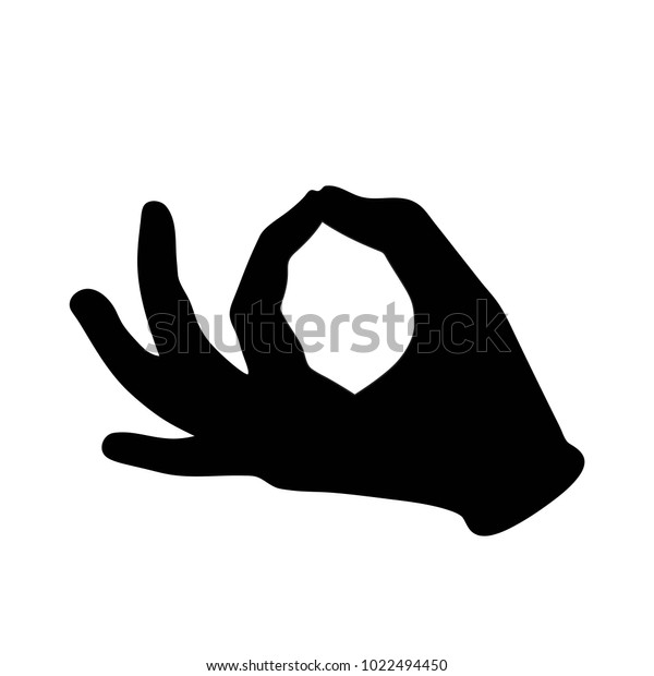 Handschwarzes Symbol Mudra Jnana Mantra Buddhismus Stock Vektorgrafik Lizenzfrei