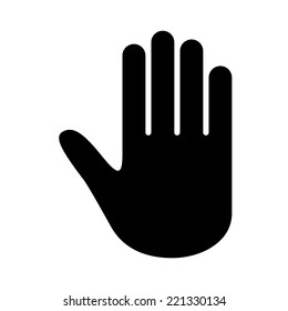 Hand. Black vector icon.