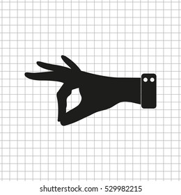 hand  - black vector icon
