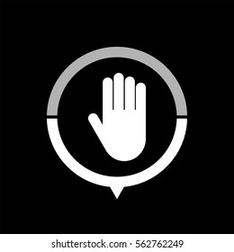 Hand -  black vector icon