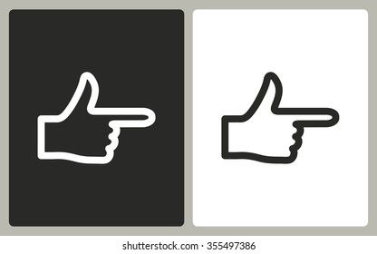 Hand   -  black and white icons. Vector illustration