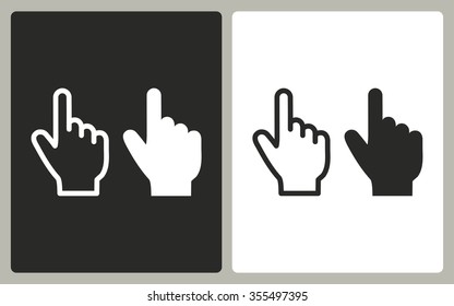 Hand   -  black and white icons. Vector illustration