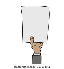 hand with blank paper