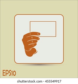 Hand with a blank sheet of paper