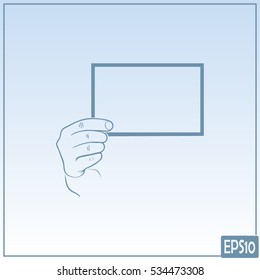 Hand with a blank sheet of paper