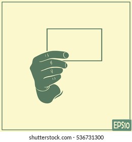 Hand with a blank sheet of paper