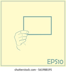 Hand with a blank sheet of paper