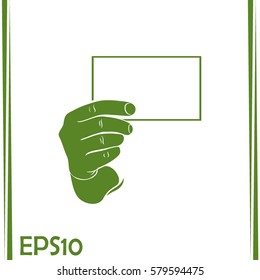 Hand with a blank sheet of paper