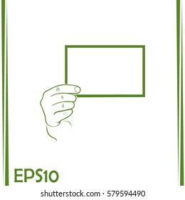 Hand with a blank sheet of paper