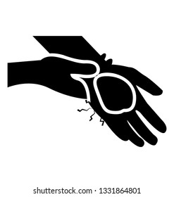 Hand bleeding glyph icon design 