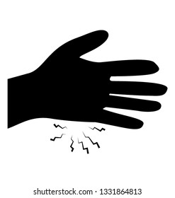 Hand bleeding glyph icon design 