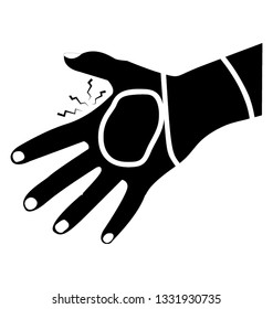 Hand bleeding glyph icon design 