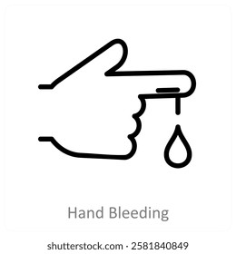 Hand Bleeding and injury icon concept