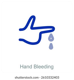Hand Bleeding and injury icon concept