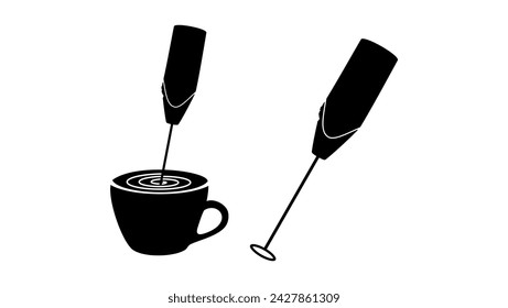 Hand Blender, black isolated silhouette