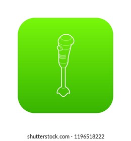 Hand blender electric mixer icon green vector isolated on white background