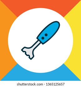 Hand blender icon colored line symbol. Premium quality isolated cutter element in trendy style.