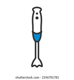Hand Blender Icon. Editable Bold Outline With Color Fill Design. Vector Illustration.