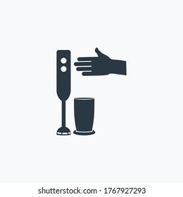 Hand blender icon isolated on clean background. Hand blender icon concept drawing icon in modern style. Vector illustration for your web mobile logo app UI design.