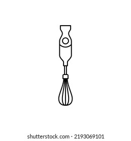 hand blender icon in line style icon, isolated on white background