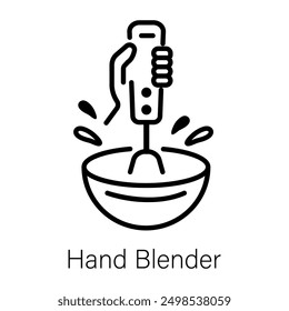 Hand blender icon in line style