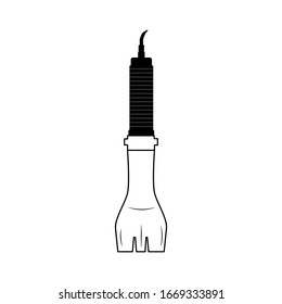 Ilustración vectorial del icono de la vesícula manual aislada en fondo blanco. Símbolo de la comida para picar alimentos, cepa 10