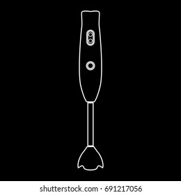 Hand blender machine white icon .