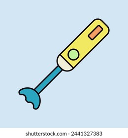 Hand blender vector color icon. Electric kitchen appliance. Graph symbol for cooking web site design, logo, app, UI