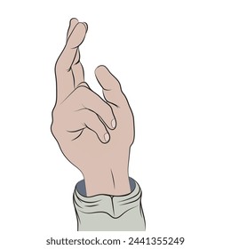 Hand in blessing position, Christian vector.