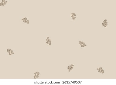 Hand block print organic abstract floral seamless pattern. Minimalist floral motif placement ideas for men shirting, home decor, banner, flyer, brochure, wall paper, gift wrapping. Vector.