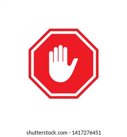 Hand blocking sign stop .Vector illustration. EPS 10. - Vector
