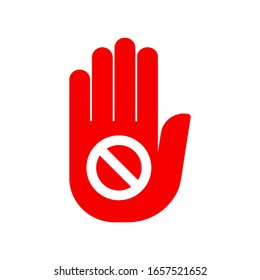 Hand blocking. sign stop .Vector illustration.