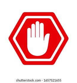 Hand blocking. sign stop .Vector illustration.