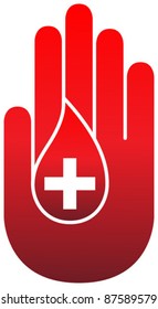 hand blood donation
