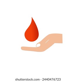 mano con gota de sangre, donar sangre para salvar vidas